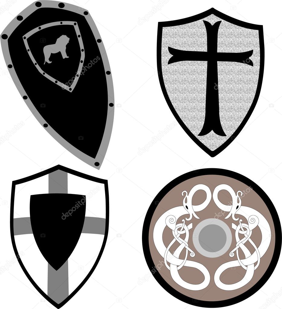 Medieval shielded - vector
