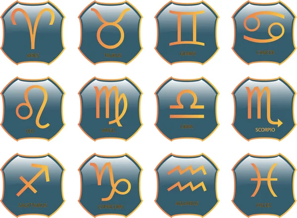 Przyciski zodiaku - wektor — Wektor stockowy