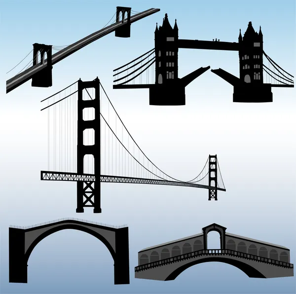 Bridges collection - vector — Stock Vector