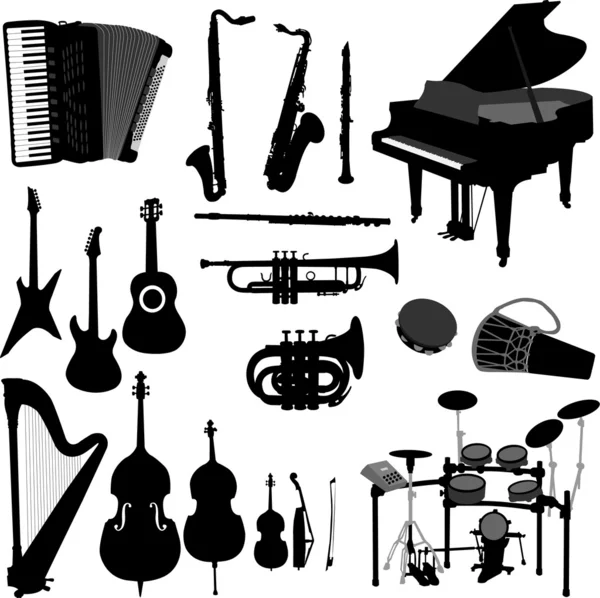 Музыкальные инструменты - вектор — стоковый вектор