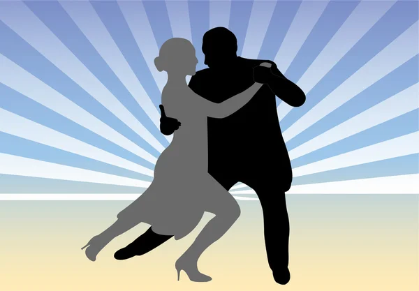 Dançando casal - vetor — Vetor de Stock