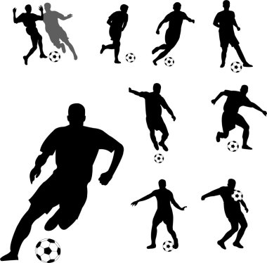 Soccer players - vector clipart