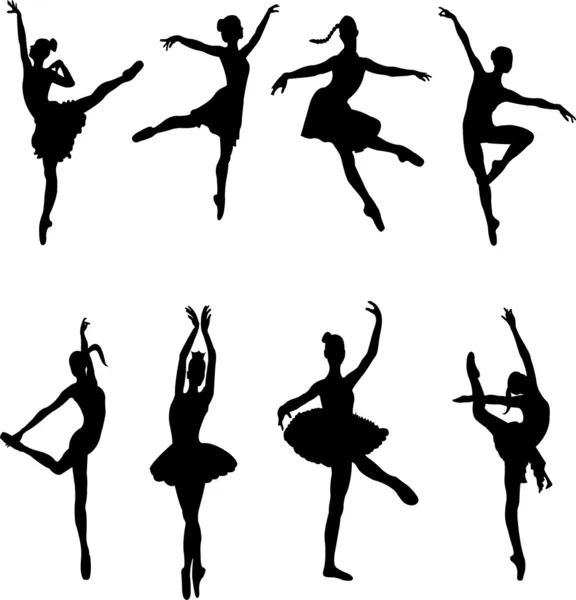 Bailarines de ballet - vector — Vector de stock