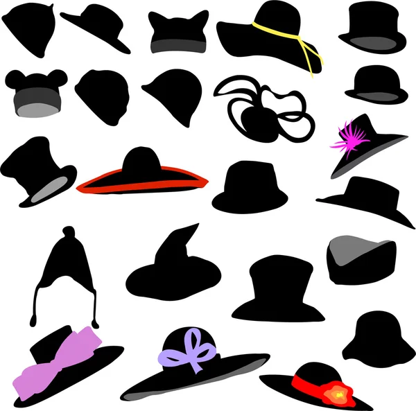 Collezione cappelli - vettore Grafiche Vettoriali