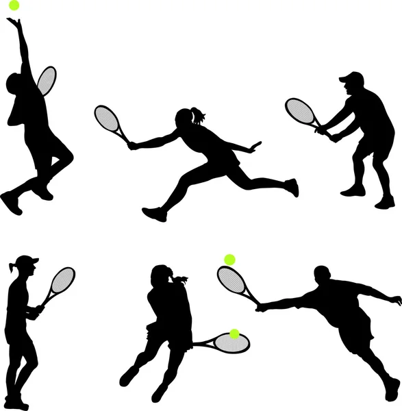 Giocatori di tennis - vettore Vettoriale Stock