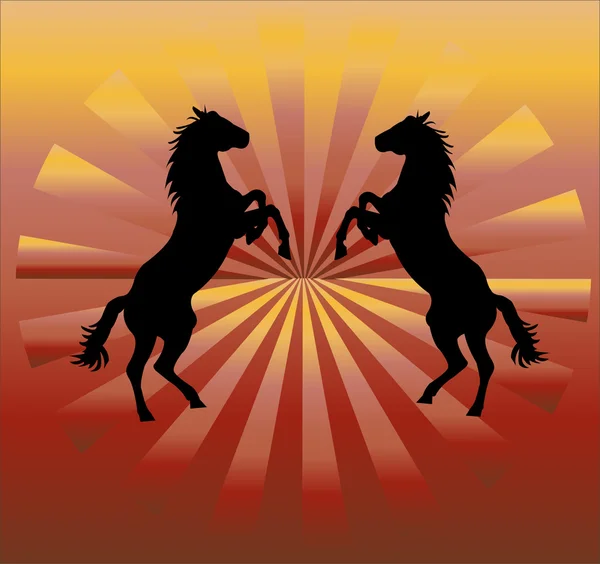 シルエットの馬 - のベクトル — ストックベクタ