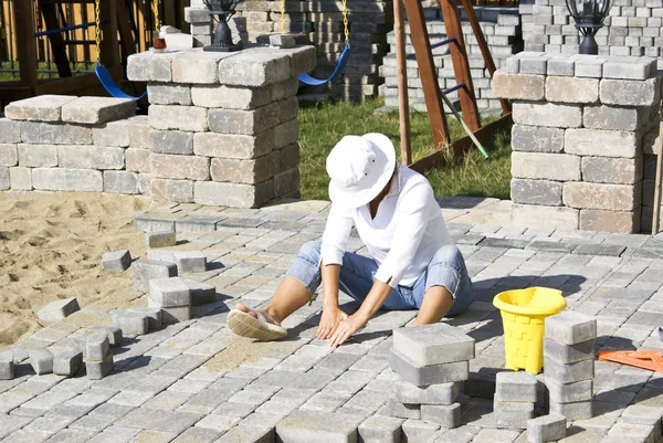 stock image Paving Woman