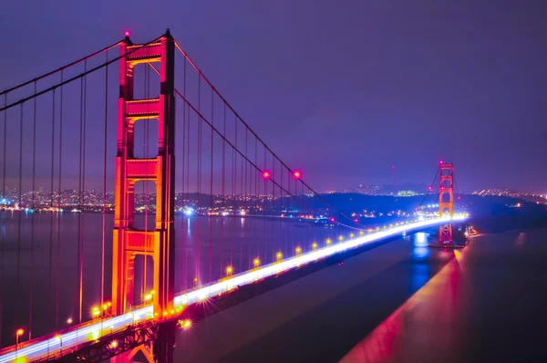 Golden Gate Bridge at night — Stock Photo, Image