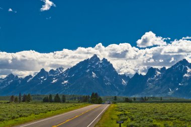 Road to Grand Tetons clipart