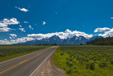 Road to Grand Tetons clipart