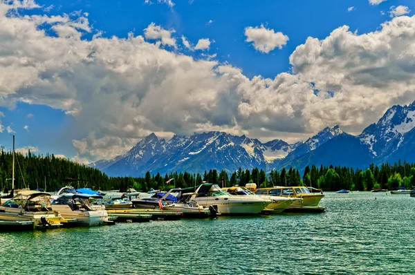 stock image Colter Bay Marina on Jenny Lake