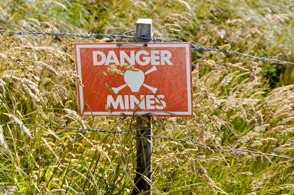 stock image Minefield sign