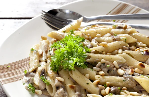 Stock image Pasta with Mushrooms and Parsley