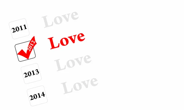 Caixa de verificação Amor — Fotografia de Stock