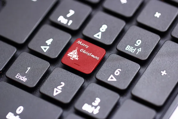 Veselé Vánoce klávesnice — Stock fotografie