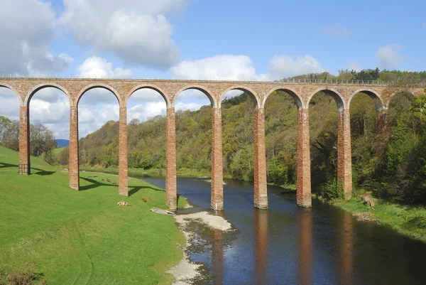 stock image Bridge over river Tweed near Melrose at Leaderfoot