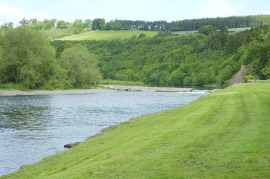 Mertoun salmon beat on river Tweed clipart