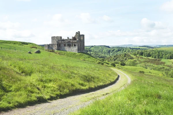 Castelo de Crighton e colinas de Midlothian Imagens De Bancos De Imagens