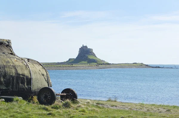 Istana dan teluk Lindisfarne — Stok Foto