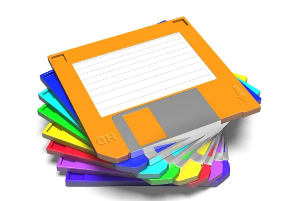 Stack di dischi HD isolati su bianco. Immagine 3d — Foto Stock