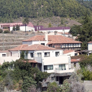 Houses on the hillside of vilaflor clipart