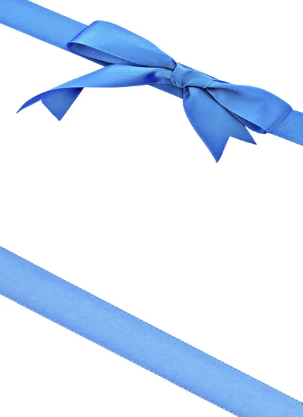 垂直方向の青リボン — ストック写真