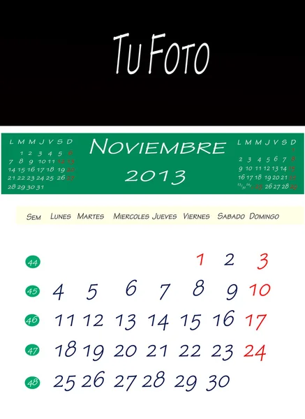 Takvim Kasım 2013 — Stok fotoğraf