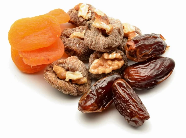 stock image Figs, apricots, dates and walnuts