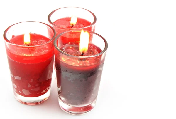 Tres velas rojas — Foto de Stock