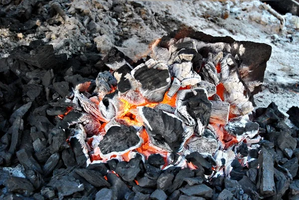 石炭と火災 — ストック写真