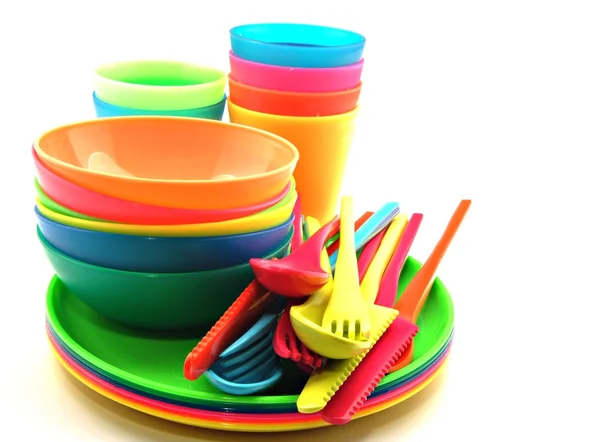 プラスチック製食器類 — ストック写真
