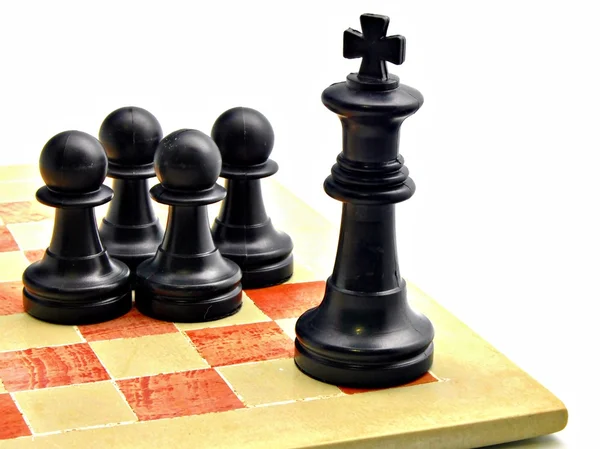 四个棋子黑色彩色 — 图库照片