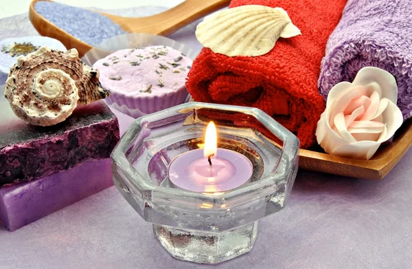 两个紫色肥皂 — 图库照片