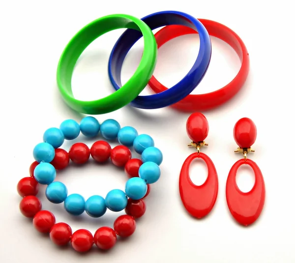 Two red earrings — Stock Photo, Image