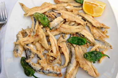 Fried anchovies clipart