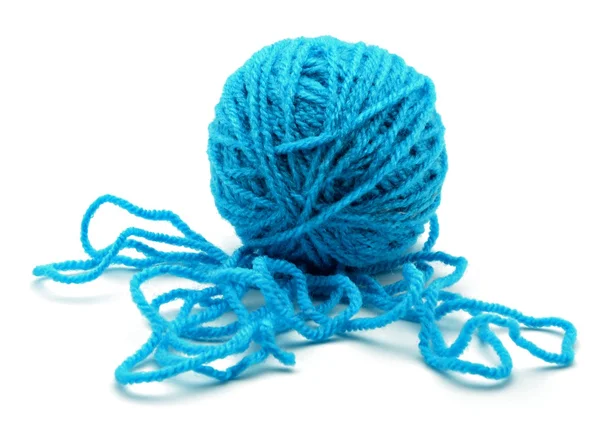 Blue wool ball — Stock Photo, Image