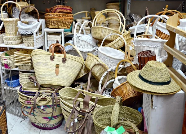 stock image Wicker handicraft shop