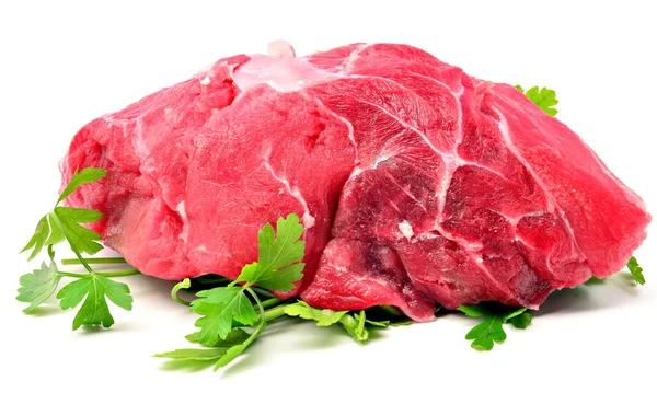 Veal with parsley leaves — Stock Photo, Image