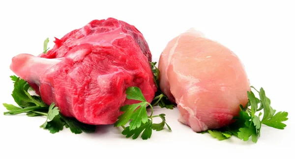 Kip en rundvlees — Stockfoto
