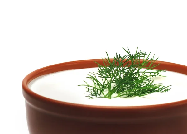 Sour cream and dill — Stock Photo, Image