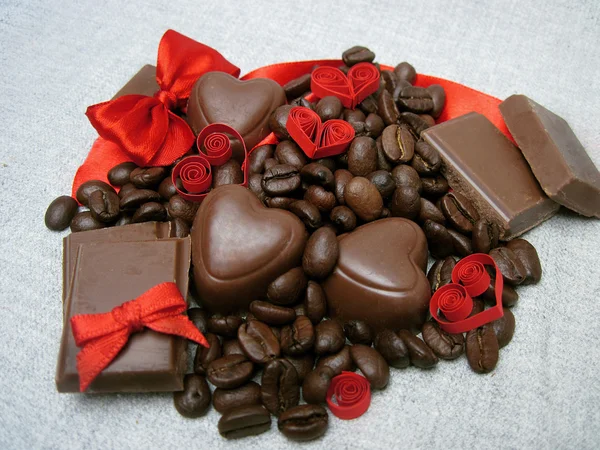 心とチョコレート — ストック写真