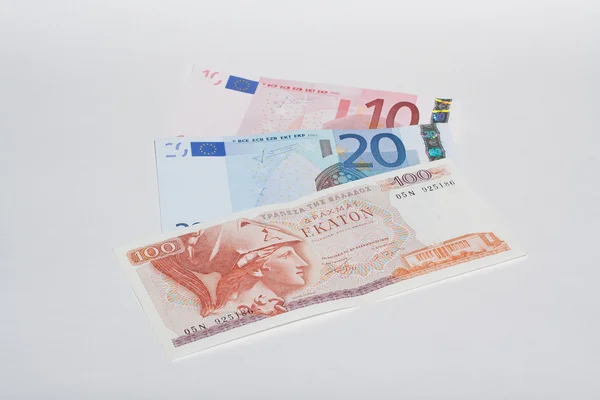 Und Drachmen Euro — Fotografia de Stock