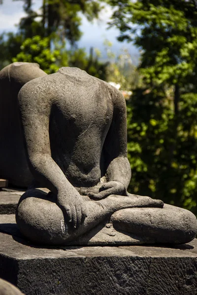 stock image Buddha statue with no head. Borobodur temple, Jogyakarta, Indonesia.