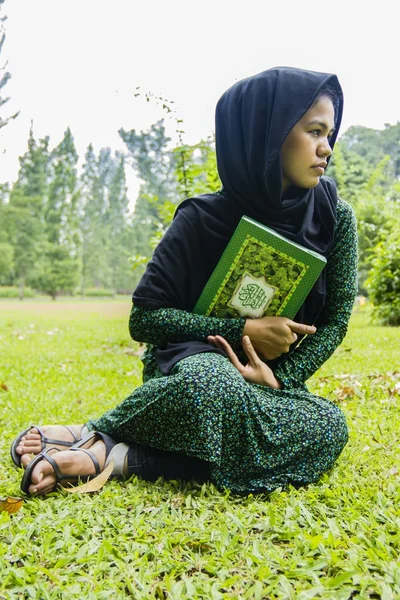 stock image Indonesian moslim girl in a black scarf