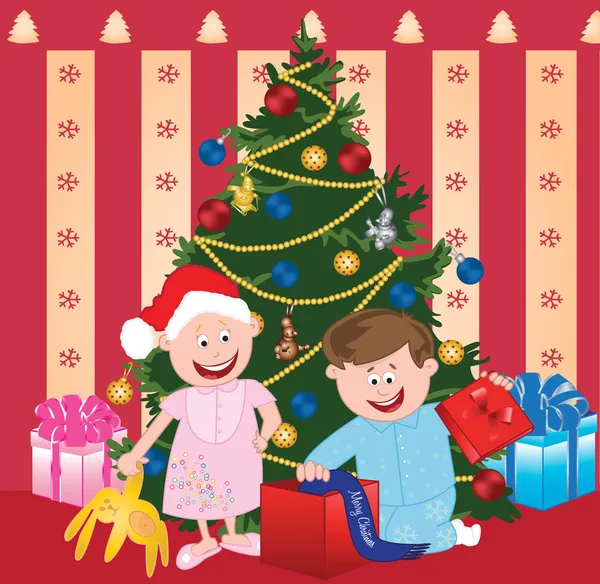 stock vector Christmas children cartoon