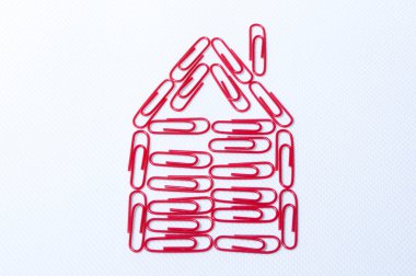 Red paper clips clipart