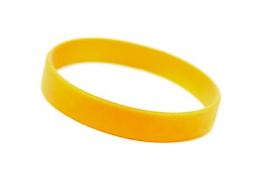 Silicone wristband, bracelet on the white