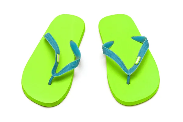 Zelené sandály izolovaných na bílém — Stock fotografie