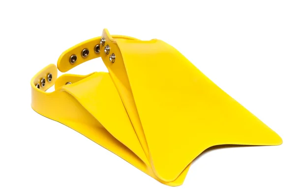 Gelbe Schwimmflossen auf Weiß — Stockfoto