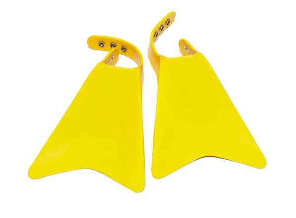 Yellow flippers isolated on white — Stock Photo, Image